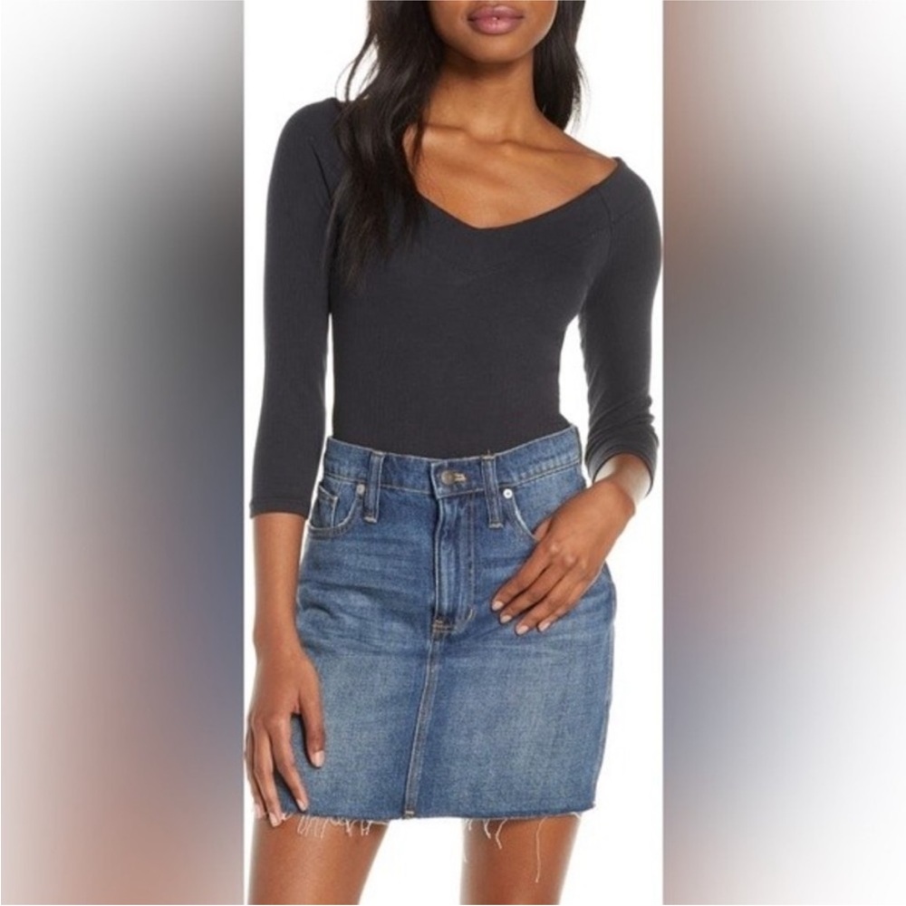 Free People Intimately Bardot Ribbed Off the Shoulder Bodysuit